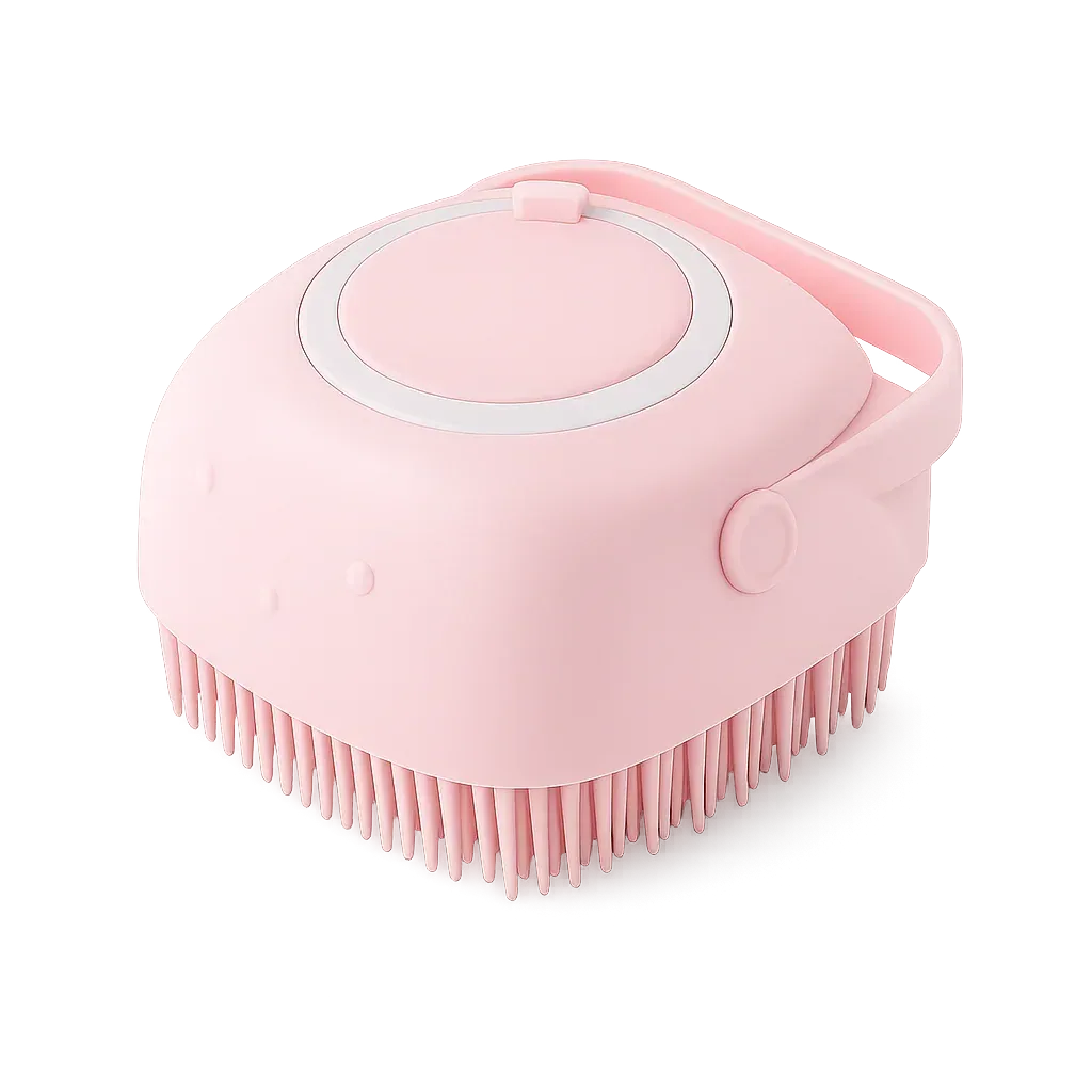 Silicone Pet Bath Brush with Shampoo Dispenser