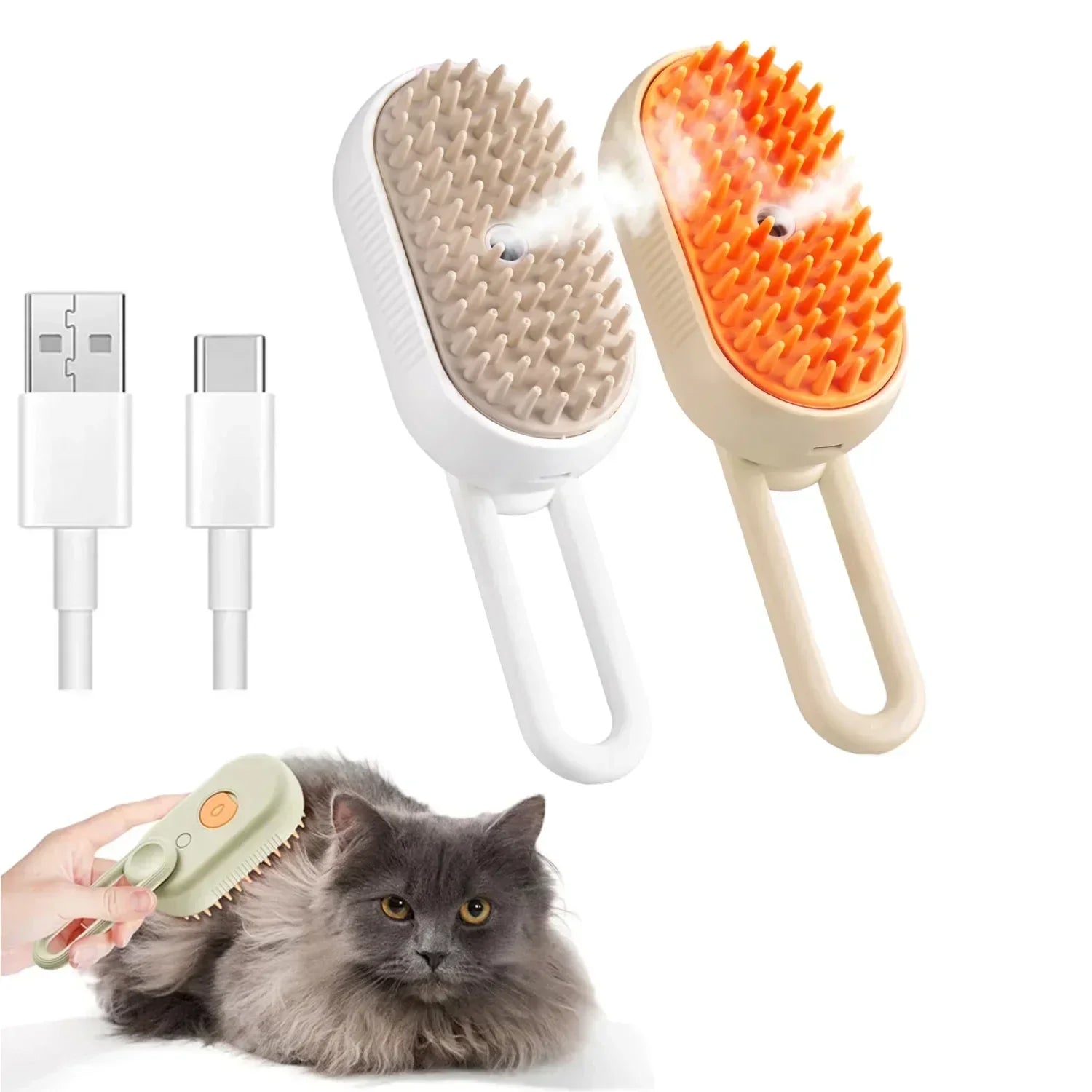 Steamy Pet Brush β 3-in-1