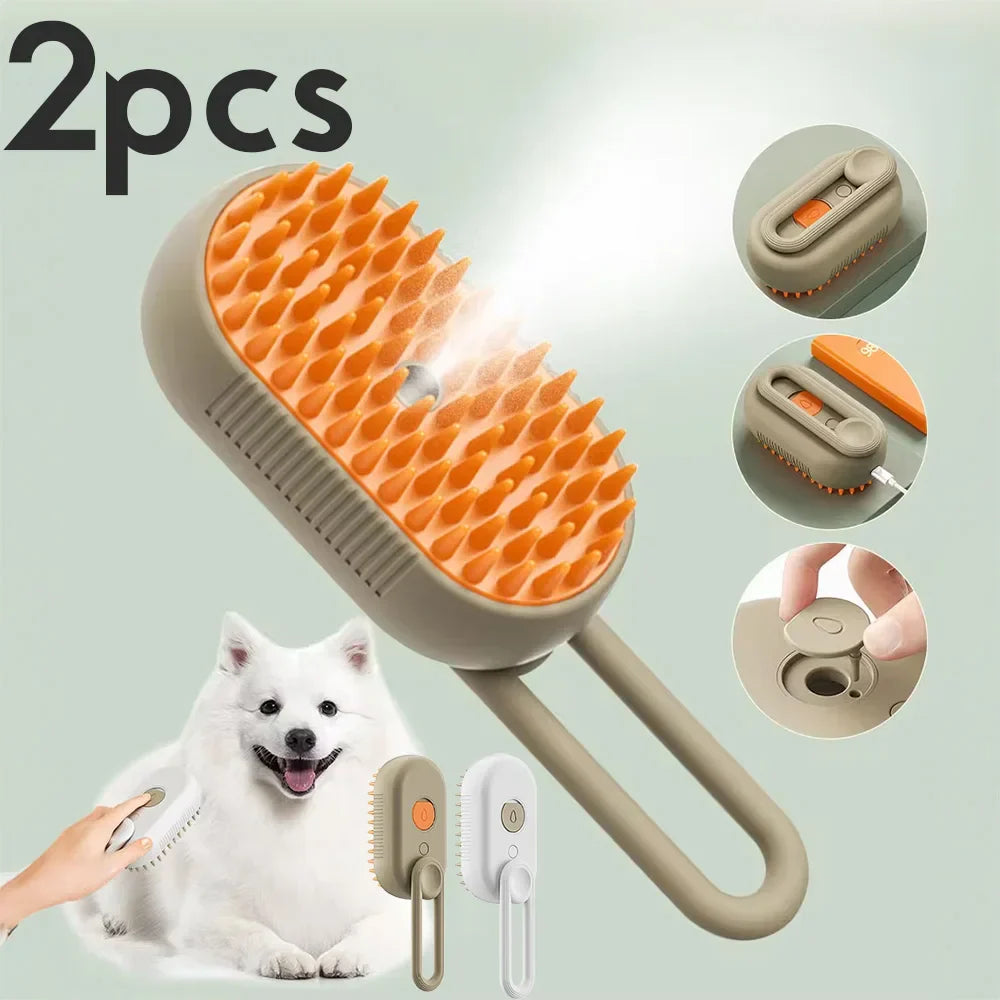 Steamy Pet Brush β 3-in-1