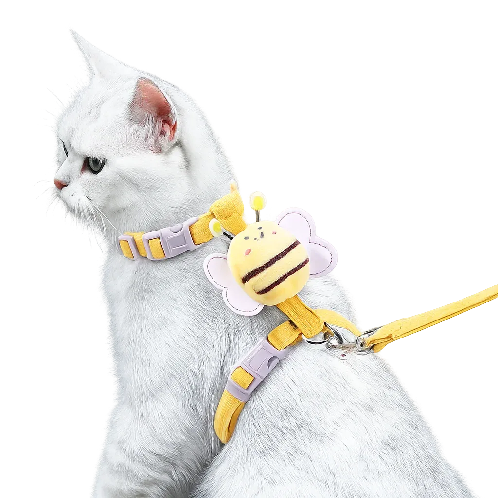 Cute Bee Cat Harness & Lead Set